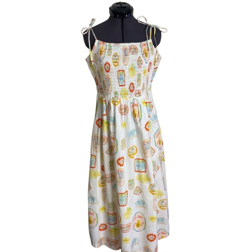Cynthia Rowley White Maxi Sundress with Multi-Color Print